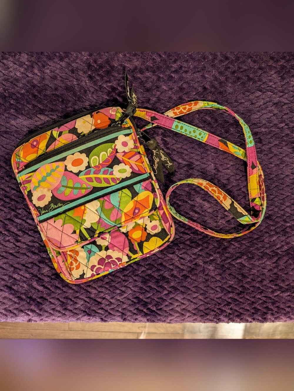 Vera Bradley Pink Multi Floral Crossbody Bag
